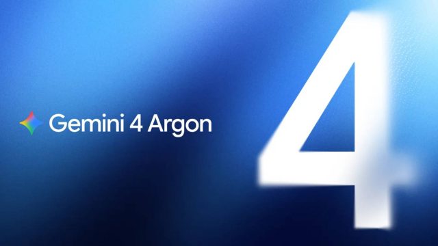 Nhận diện Gemini 4 Argon với tên mô hình và số 4 trên nền xanh