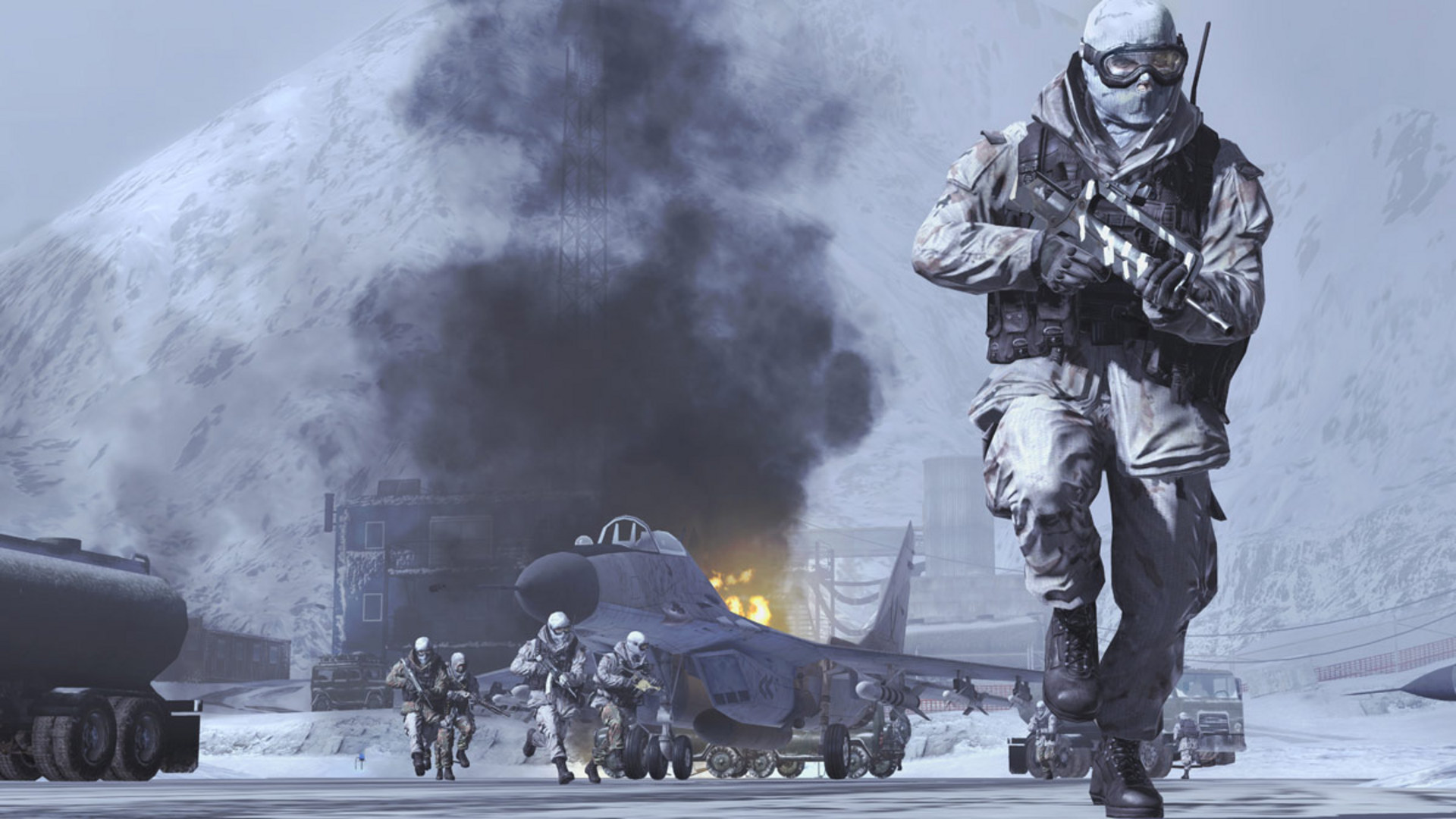 Nhân vật lính trong cảnh tuyết của Call of Duty: Modern Warfare 2 (2009)