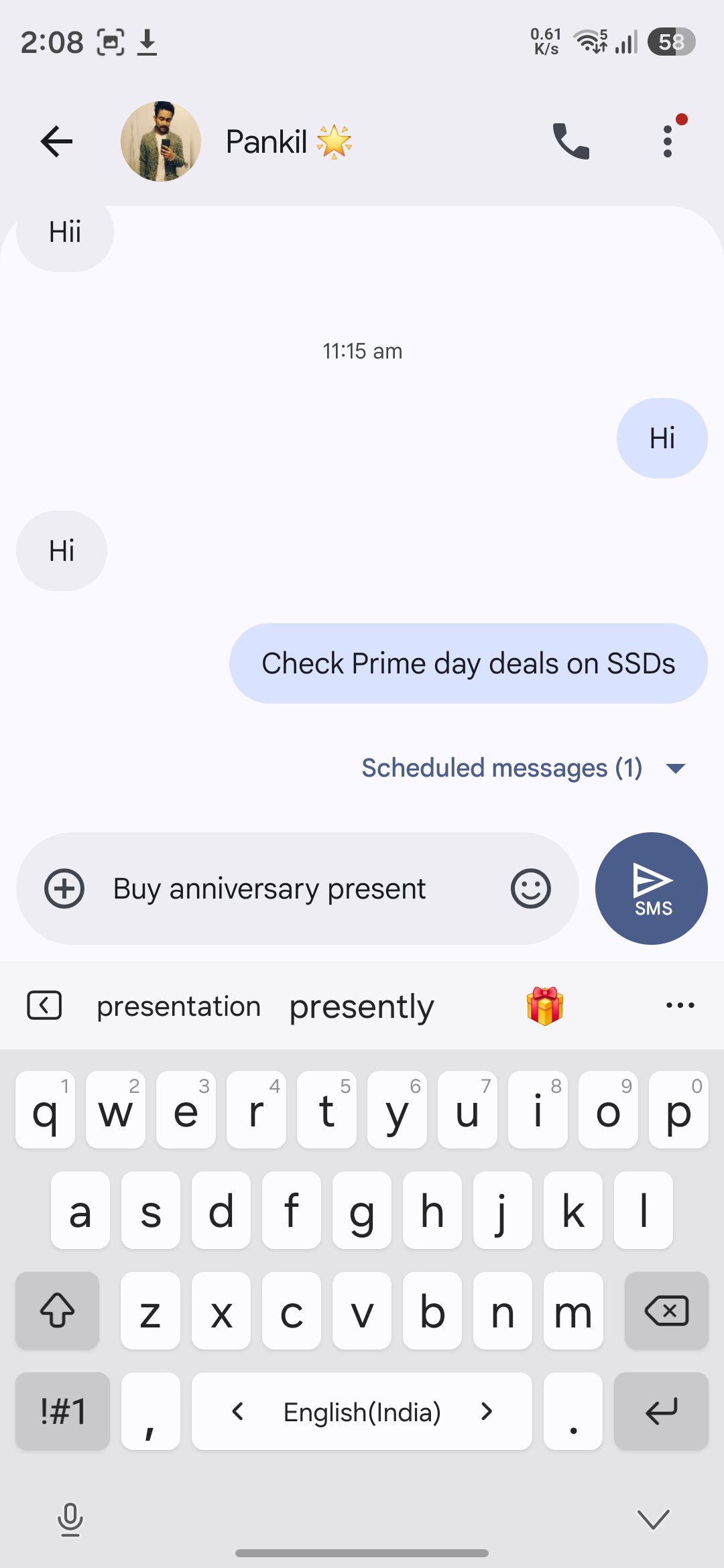 Bản nháp tin nhắn trong Google Messages