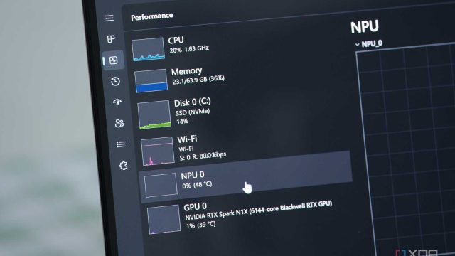 NPU NVIDIA xuất hiện trong Task Manager trên laptop RTX Spark
