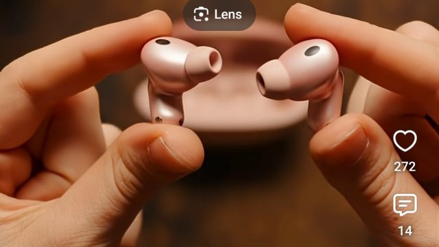 Nút Lens ở giữa video YouTube Shorts đang tạm dừng trên Android