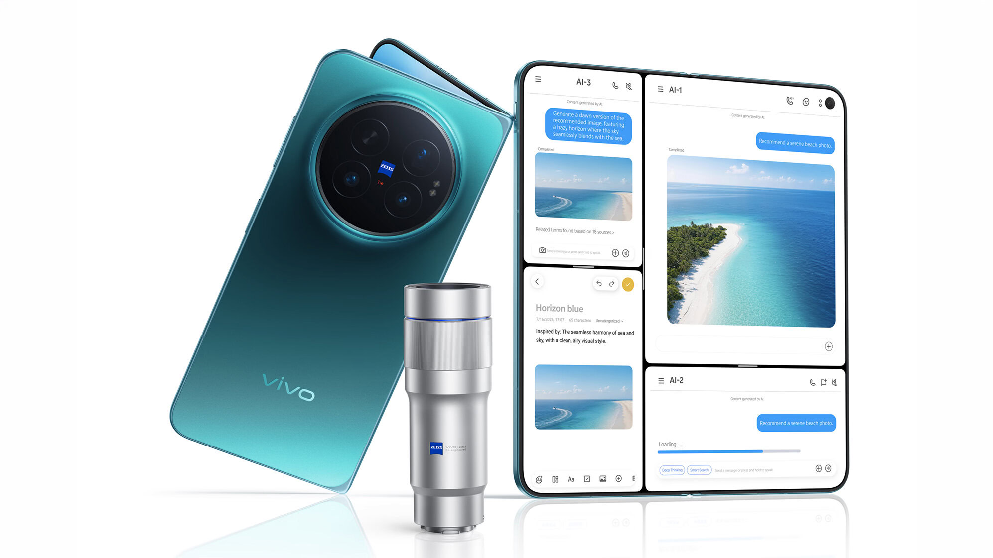 Ống tele ZEISS gắn ngoài trên điện thoại vivo X Fold 6