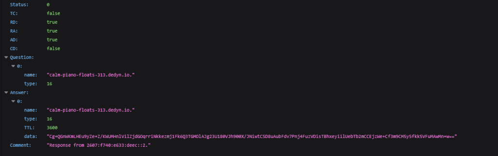 Phản hồi DNS TXT dùng trong chuỗi điều khiển Yoba