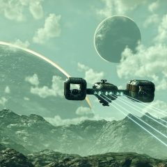 Phi thuyền đáp xuống bề mặt hành tinh lạ trong No Man’s Sky trên iPhone