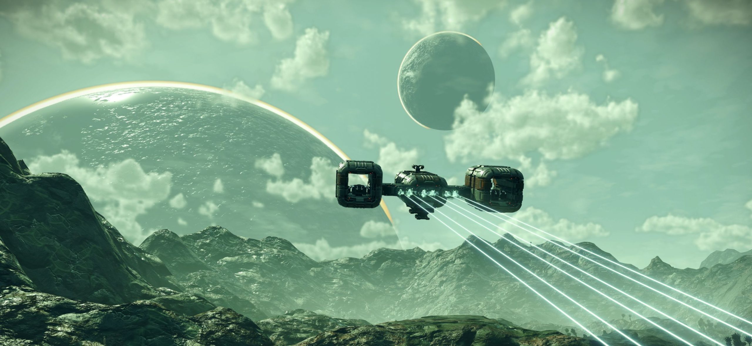 Phi thuyền đáp xuống bề mặt hành tinh lạ trong No Man’s Sky trên iPhone