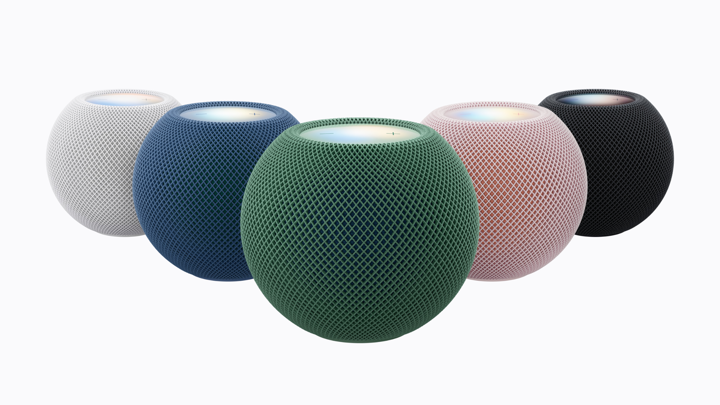 Các phiên bản màu sắc của HomePod mini 2 gồm trắng xanh lục hồng và đen