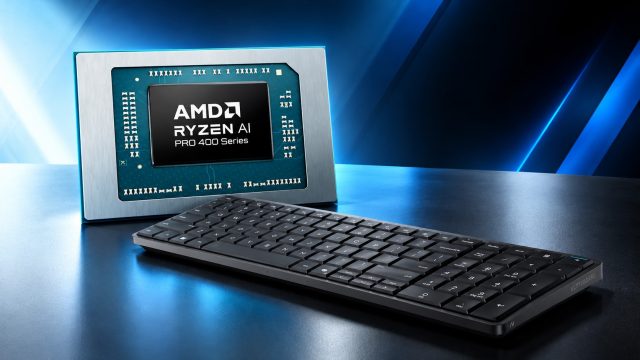 Bàn phím HP EliteBoard G2a cạnh chip AMD Ryzen AI PRO 400