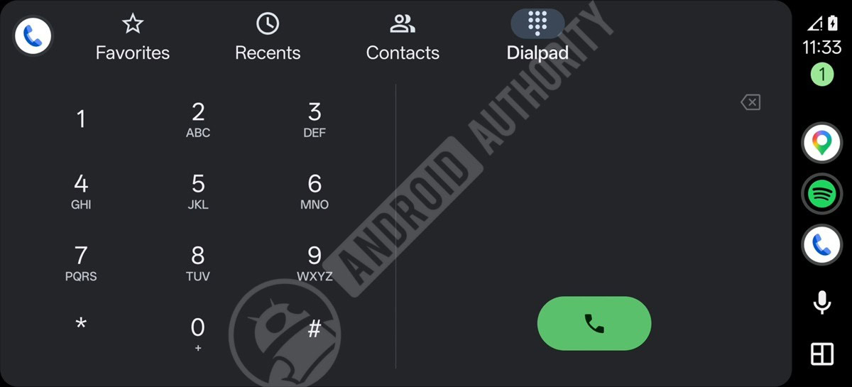 Bàn phím quay số hiện tại trên Android Auto