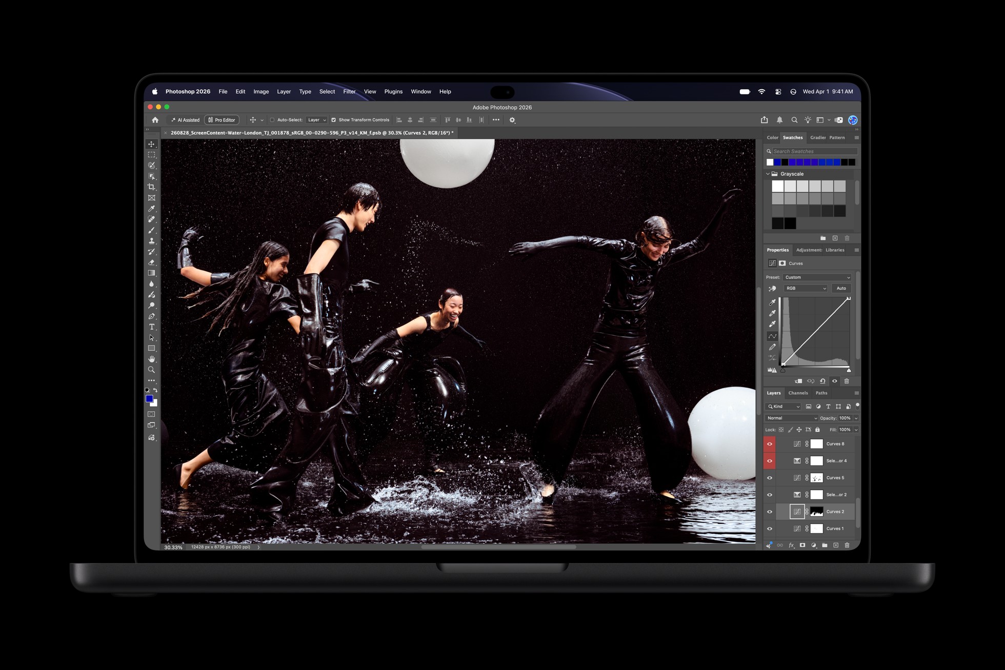 Photoshop trên MacBook Pro.