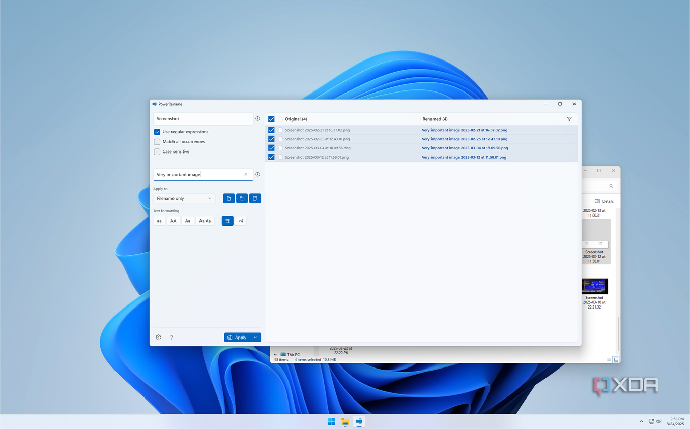 PowerRename thay chuỗi trong tên tệp