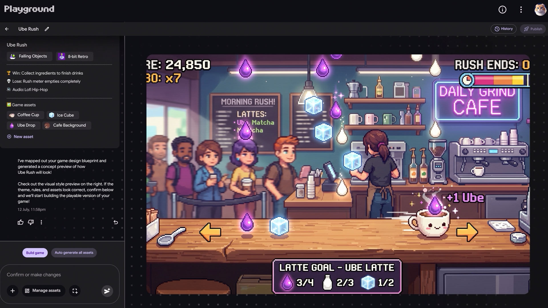 Prompt tạo game 3D hiển thị trên màn chơi