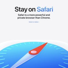 Hình quảng bá Switch to Safari so sánh Safari và Chrome