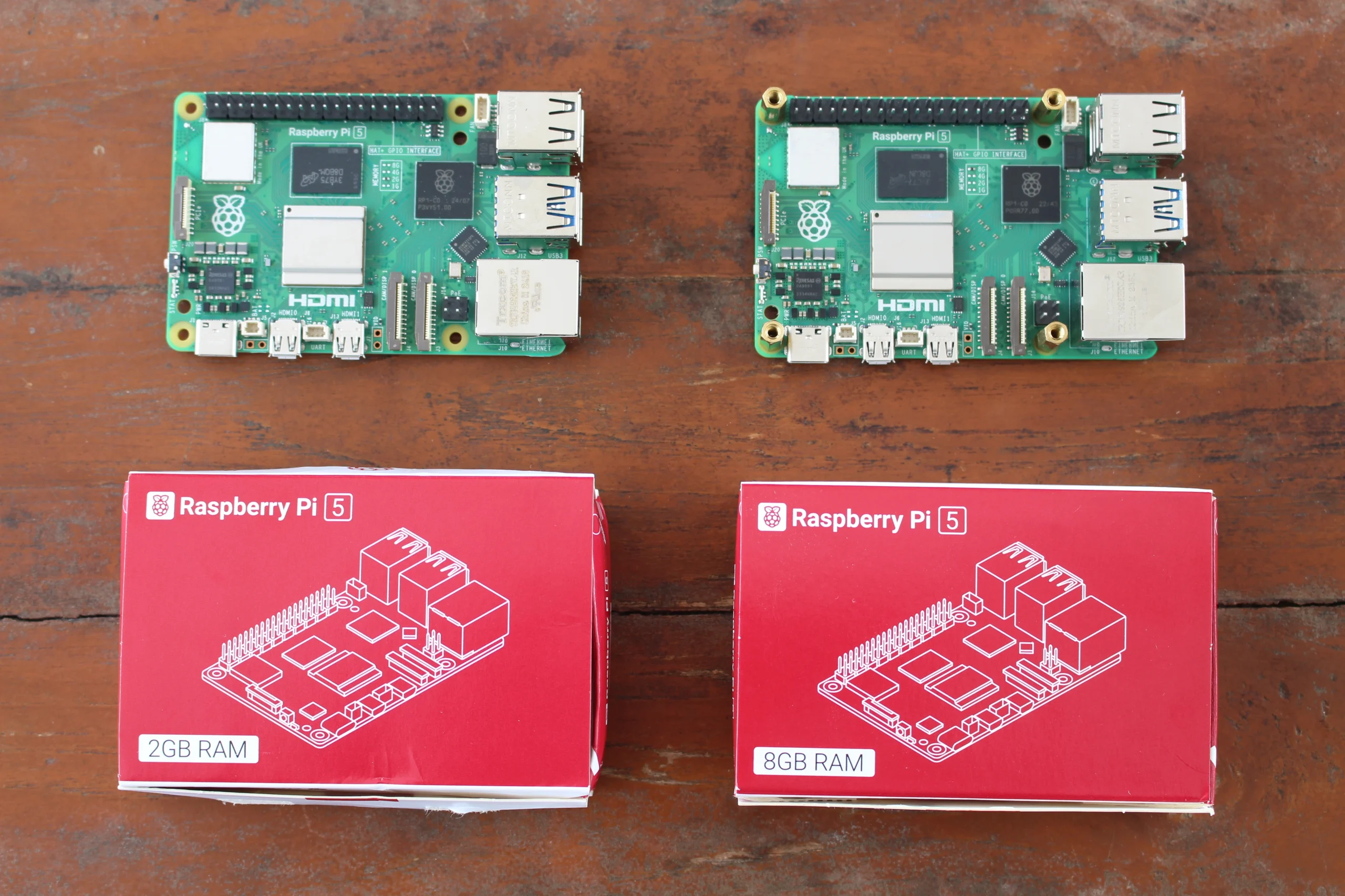 Raspberry Pi 5 2GB và 8GB cùng hộp