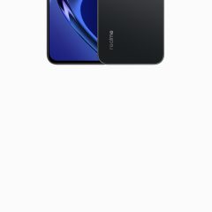 Realme P4s Lite màu Nebula Black nhìn từ mặt trước và mặt sau