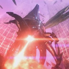 Reaper khai hỏa về phía Citadel trong Mass Effect.