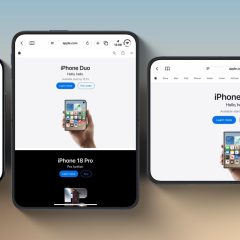 Safari trên màn hình ngoài và màn hình trong iPhone Duo