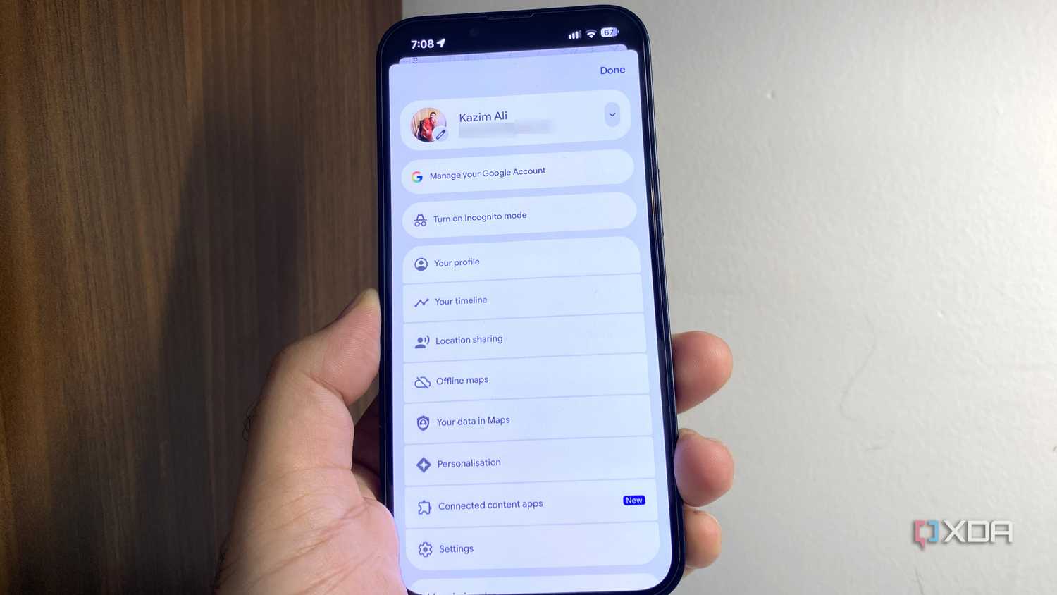 selecting offline maps in google maps on iPhone