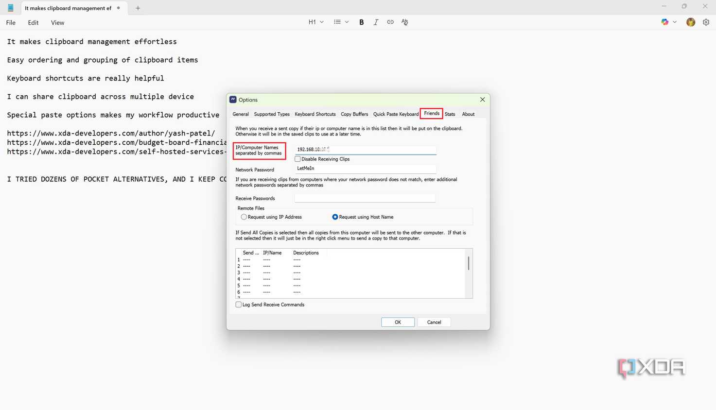 Share clipboard across devices in Ditto