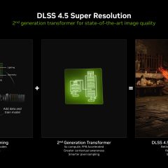 Slide NVIDIA giới thiệu DLSS 4.5 Super Resolution với transformer thế hệ hai
