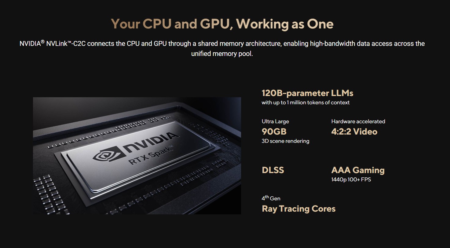 Slide NVIDIA RTX Spark về khả năng AI, 3D và game
