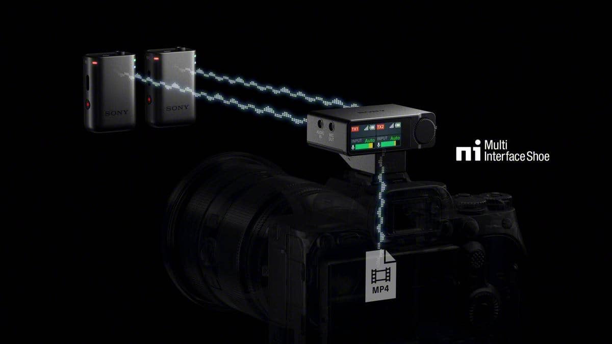 Sơ đồ luồng tín hiệu Sony ECM-W5 qua bộ thu trên máy ảnh vào file video