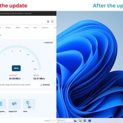 So sánh lối tắt đo mạng cũ với flyout mới trong Windows 11