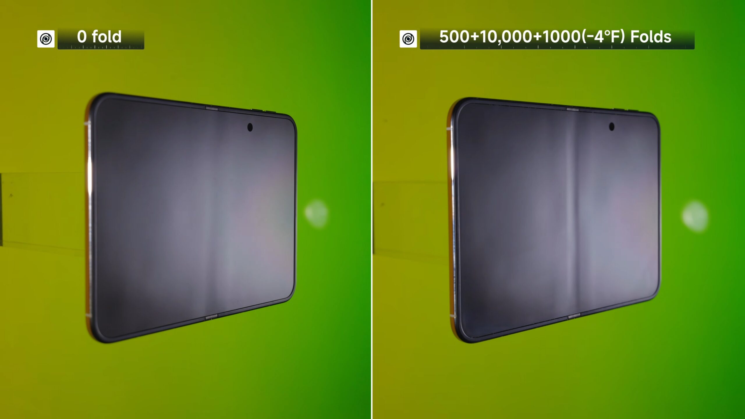 So sánh nếp gấp màn hình iPhone Duo trước và sau khi gập hàng nghìn lần