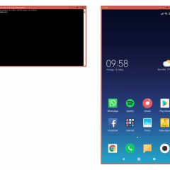 Cửa sổ scrcpy phản chiếu màn hình Android trên máy tính