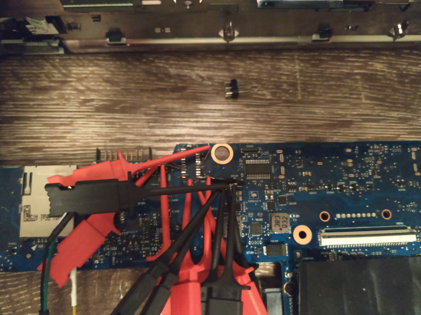 Soldered debug header
