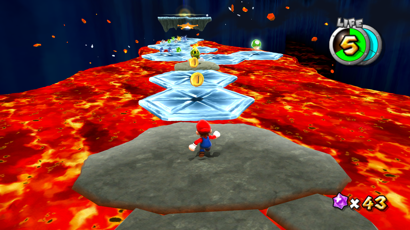 Super Mario Galaxy Android: ilustração do jogo original em execução no Dolphin, não do port Android