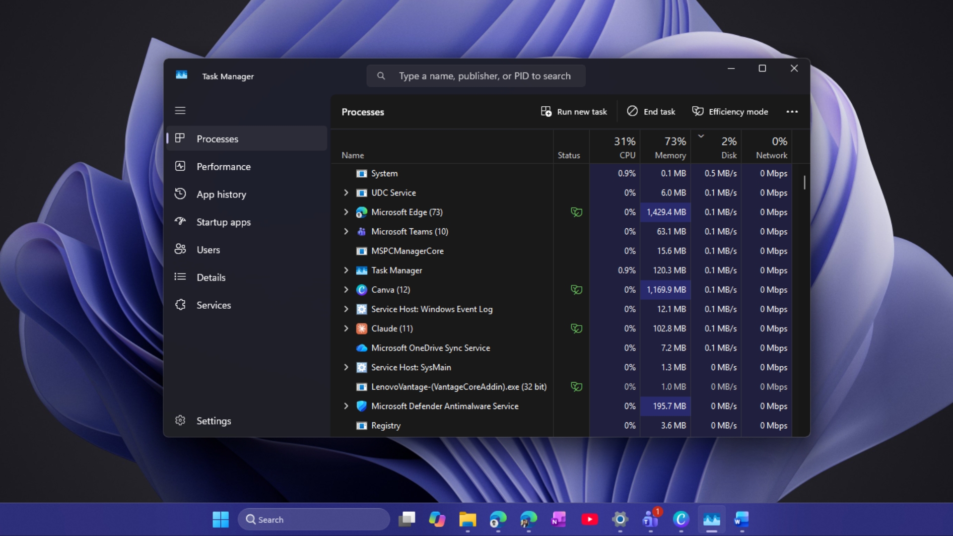 Task Manager và thanh tác vụ có thể bị đơ khi CPU bị chiếm dụng