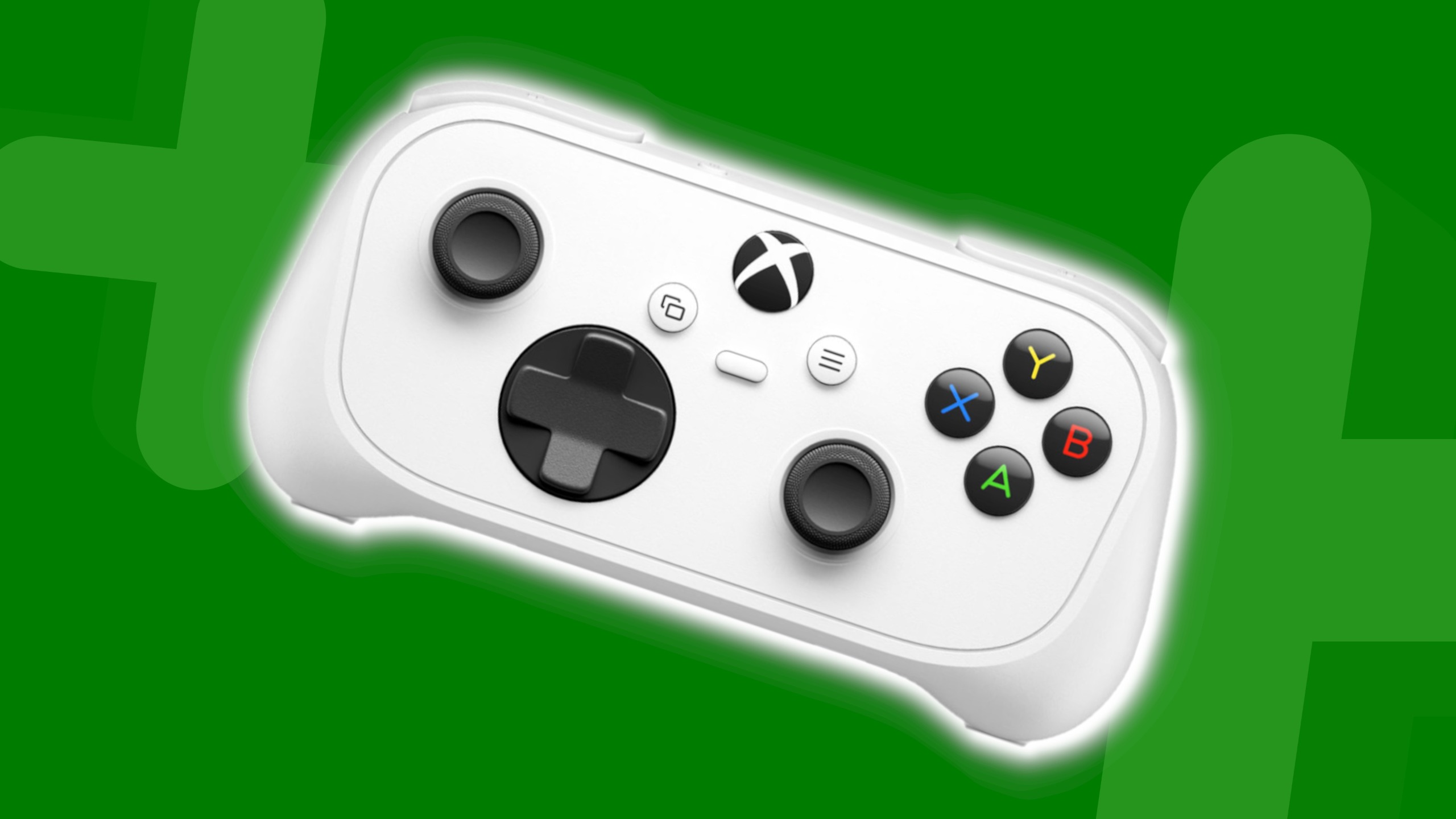 Tay cầm Xbox Nano trên nền xanh.