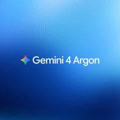 Tên Gemini 4 Argon cùng biểu tượng Gemini trên nền xanh