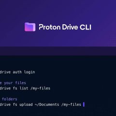 Terminal hiển thị lệnh sử dụng Proton Drive CLI.
