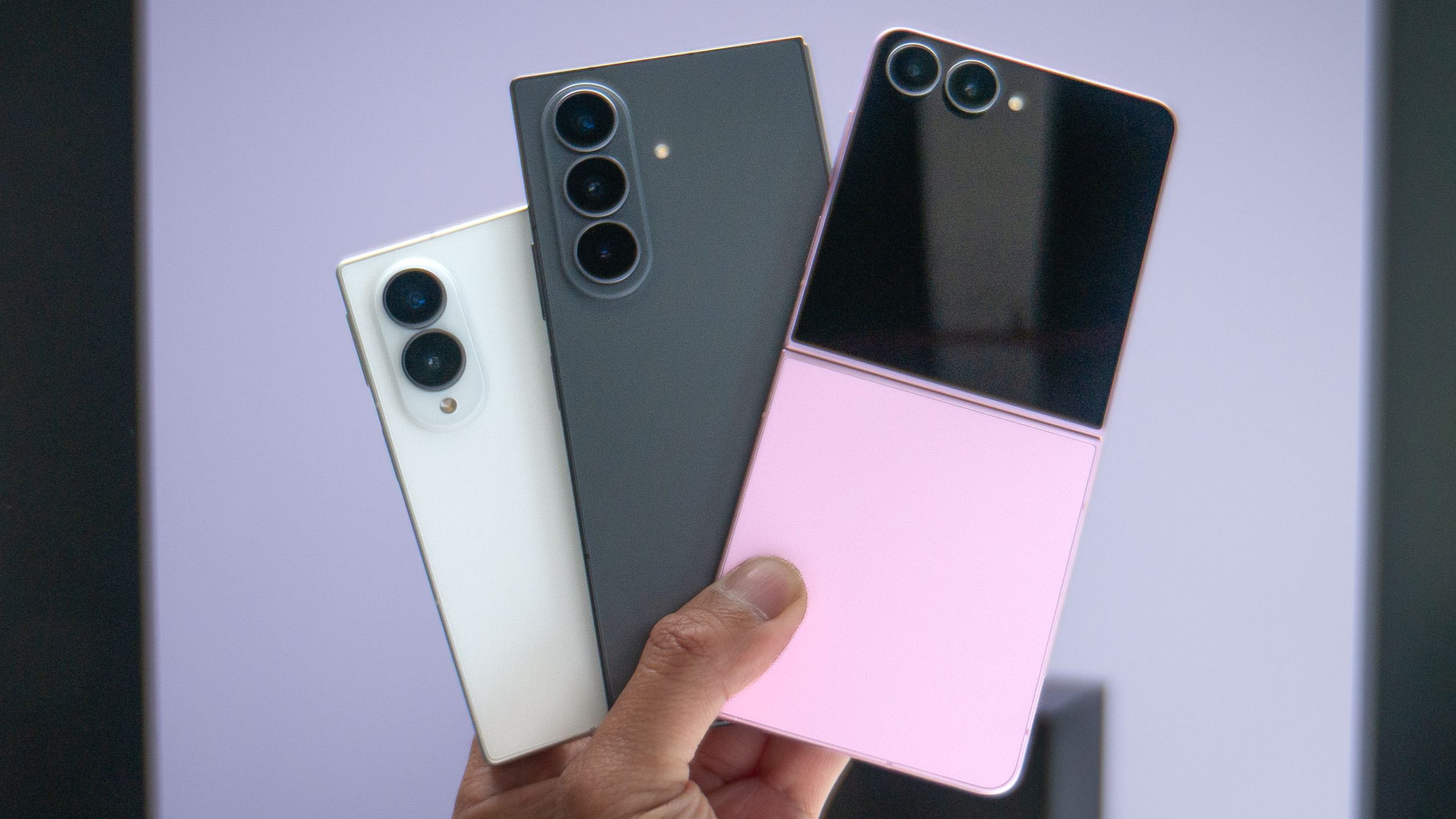 The Samsung Galaxy Z 8 lineup in hand