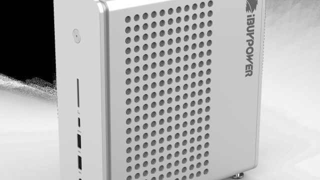 Thiết kế tổng thể iBUYPOWER Pro AMD AI Halo Mini PC với quai xách da