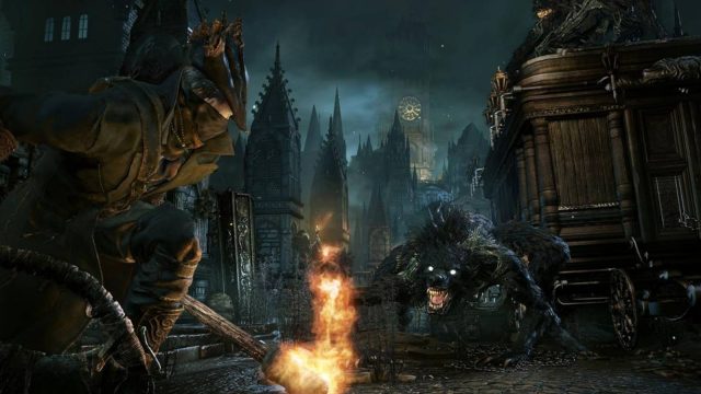 Thợ săn Bloodborne đối đầu quái thú trong Yharnam