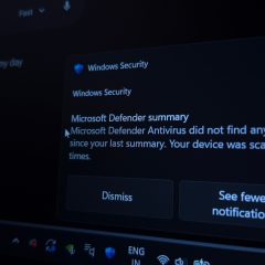 Thông báo của Microsoft Defender Antivirus trên Windows 11, cho biết không phát hiện mối đe doạ