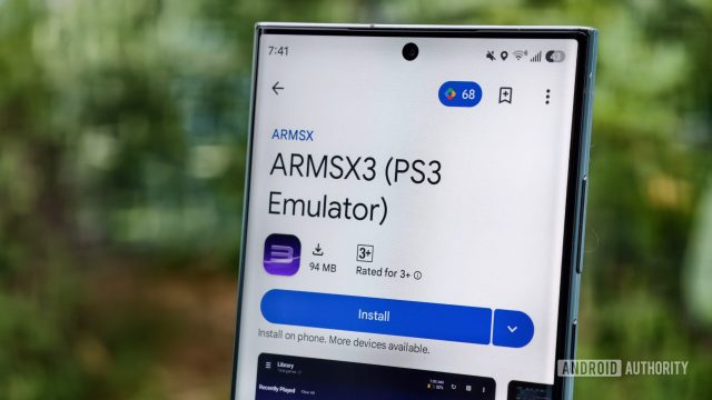 Trang ARMSX3 trên Google Play Store