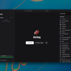 Trang chủ Stirling PDF hiển thị các công cụ PDF