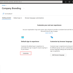 Trang Company Branding trong Microsoft Entra admin center