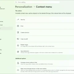 Trang tùy chỉnh menu chuột phải của Windows 11