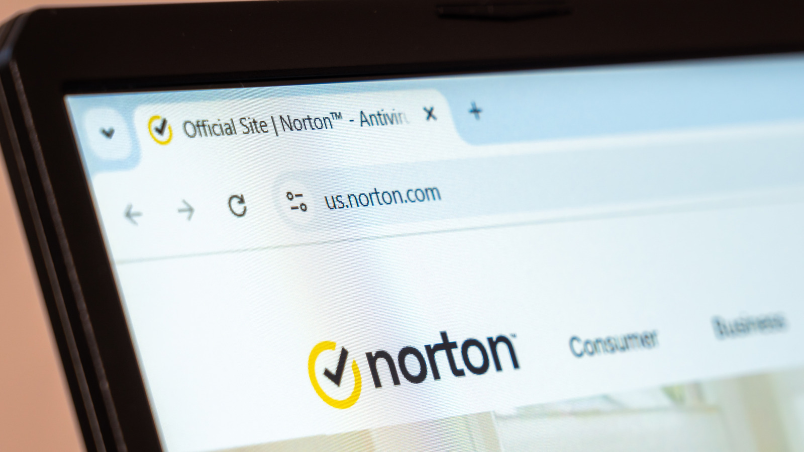 Trang web chính thức của Norton trong trình duyệt