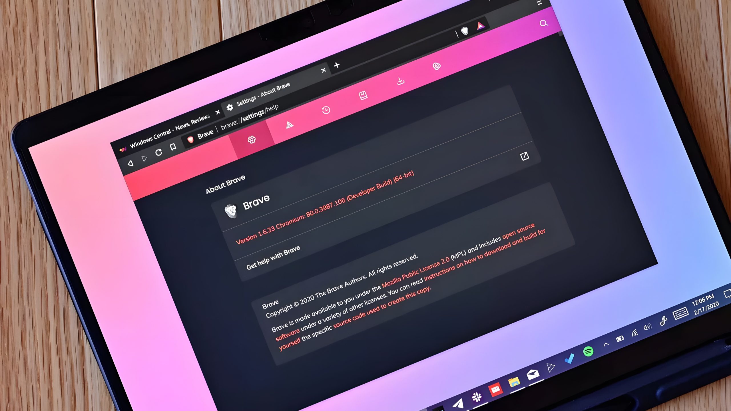 Trình duyệt Brave mở trên máy tính Windows