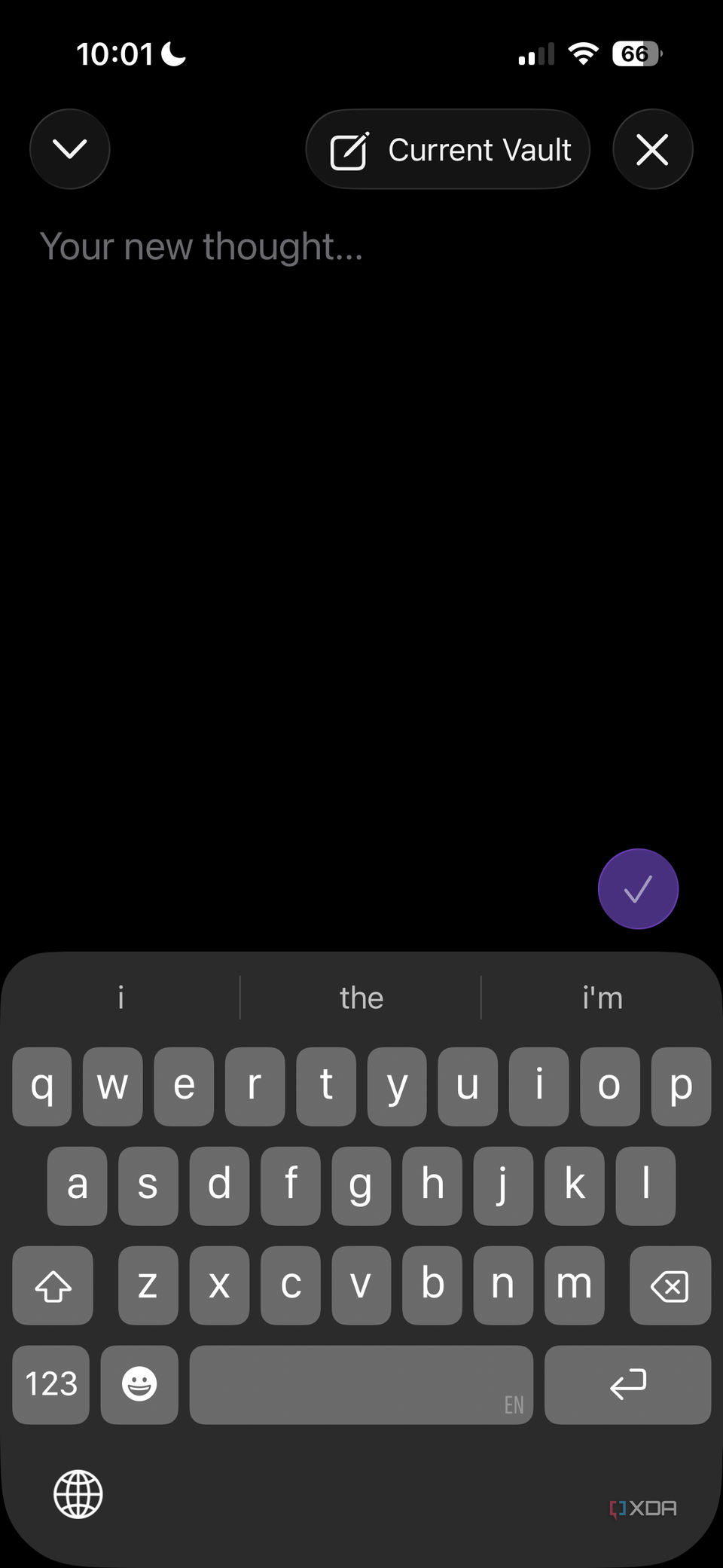 Trình nhập Quick Note cùng bàn phím iPhone