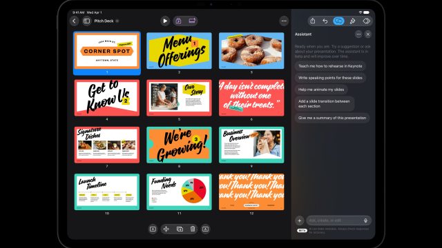 Trợ lý thông minh trong Keynote trên iPad Pro