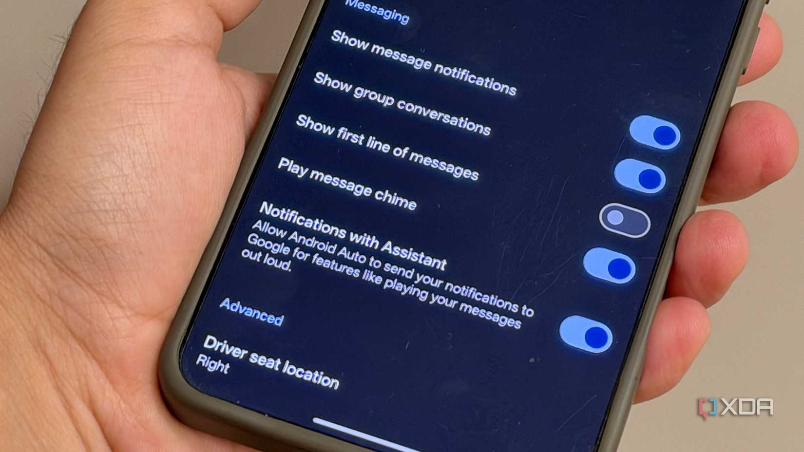 Tùy chọn Play message chime trong nhóm Messaging