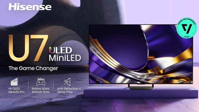 TV Hisense U7 Mini-LED 65 inch hiển thị hình ảnh trên màn hình lớn