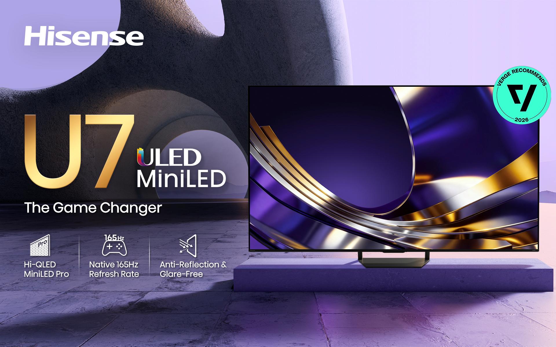 TV Hisense U7 Mini-LED 65 inch hiển thị hình ảnh trên màn hình lớn