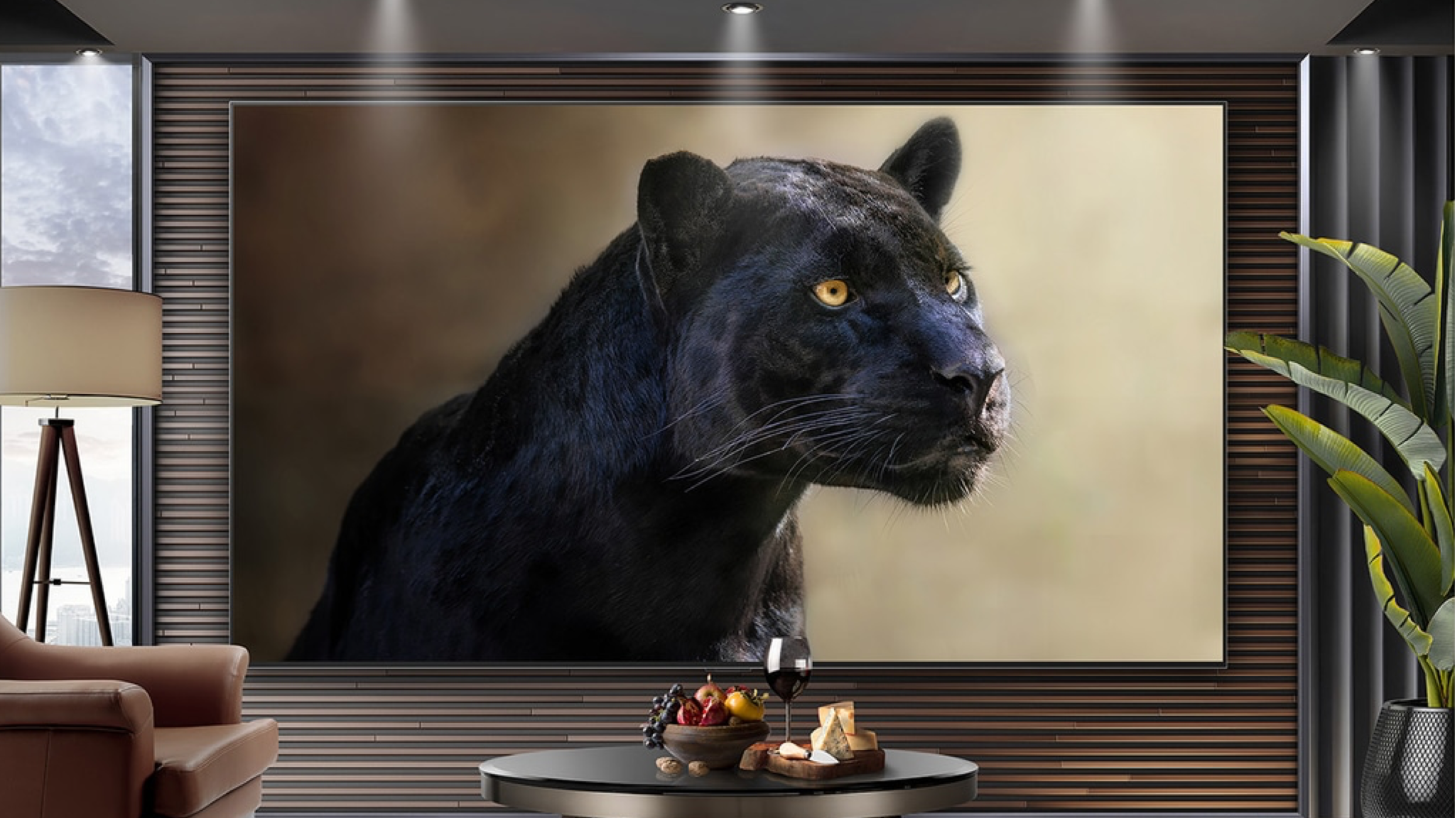 TV OLED LG 97 inch treo tường trong phòng khách